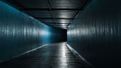 Abstract blue tunnel.