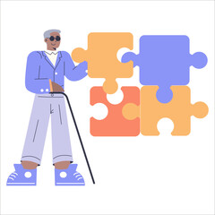 Diversity Businessman. Flat Vector Illustration