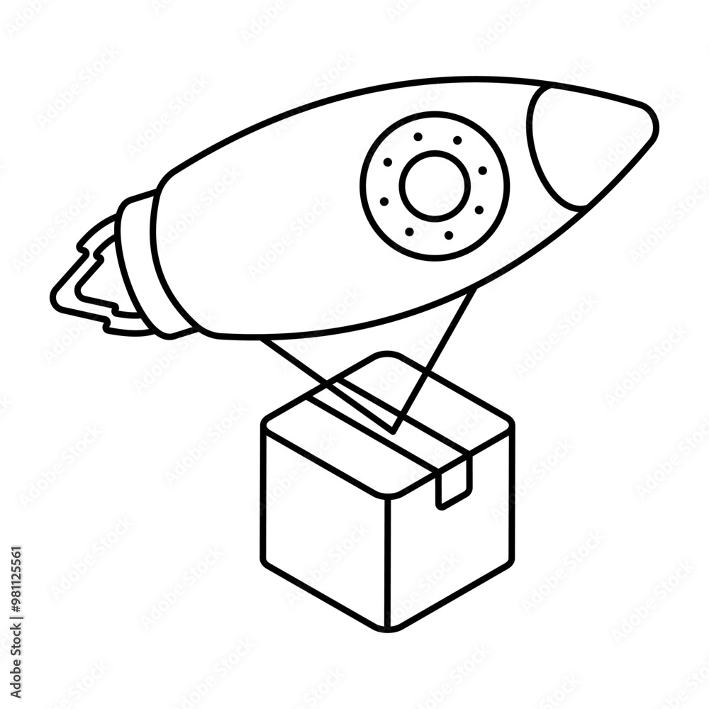 Canvas Prints an icon design of rocket delivery