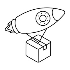 An icon design of rocket delivery