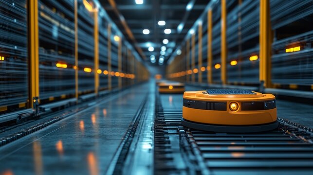 Robotic system enhances solar and wind energy use in a nighttime warehouse