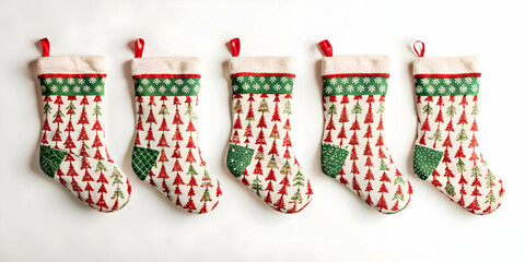 Seamless Minimal Background: Repeating Pattern of Compostable Packaging Christmas Stockings for a Zero Waste Holiday Season - Eco-Friendly and Sustainable Design