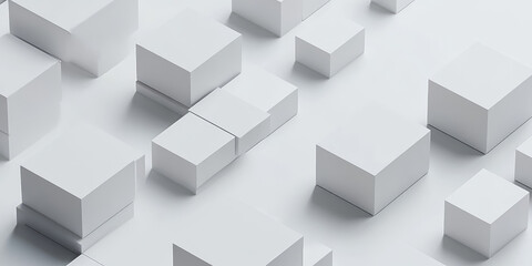 Abstract cubes background. Minimal geometric design. 3d render illustration style.