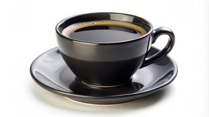 Obraz premium Black coffee cup isolated on white background with clipping path included