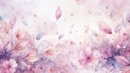Obraz premium Abstract watercolor floral background in soft pink tones with copy space