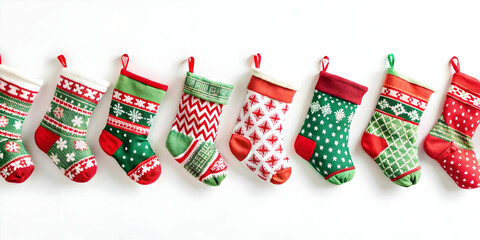 Upcycled Fabric Christmas Stocking Concept: Seamless Minimal Background with Vibrant Repeating Patterns of Eco-Friendly Holiday D?cor