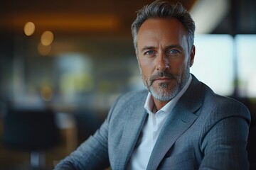 Fototapeta premium Mature Corporate Manager Leading a Meeting in Office