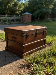 Antique wooden tool chest.