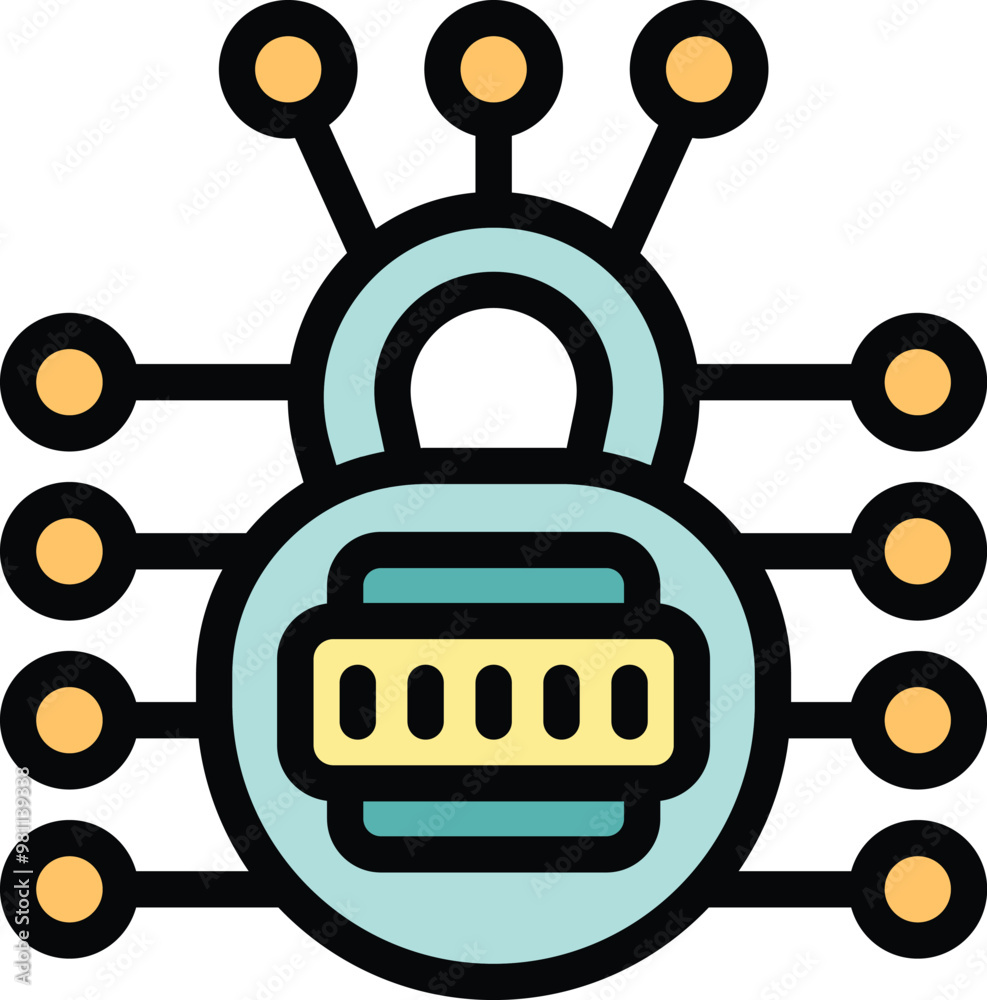 Poster this icon represents a decentralized network security system, emphasizing the concept of distributed