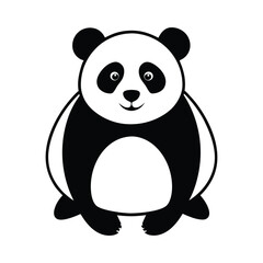 Panda Silhouette vector art file, Panda Silhouette art illustration .