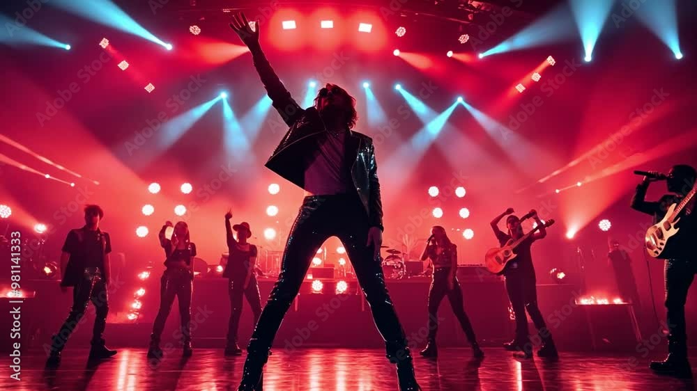 Poster this powerful music performance unfolds on stage under dynamic lighting as musicians engage the crow