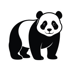 Panda Silhouette vector art file, Panda Silhouette art illustration .