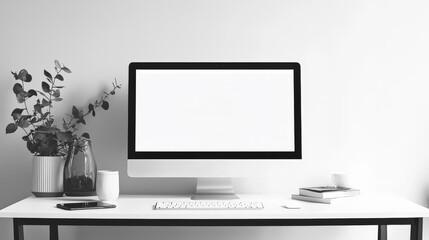 Fototapeta premium A minimalist website layout featuring a single-column design with clear typography and minimal distractions, focusing on content.