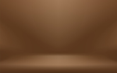 Brown Studio Gradient Background. Abstract Backdrop Presentation Product Design. Vector Illustration.