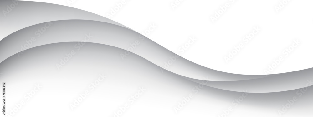 Wall mural abstract grey curve overlap on white luxury background vector