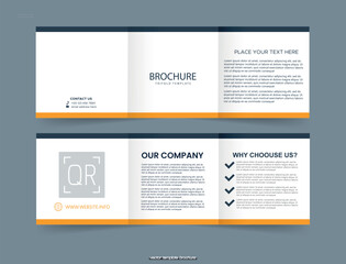 Simple trifold brochure in square format. Vector illustration