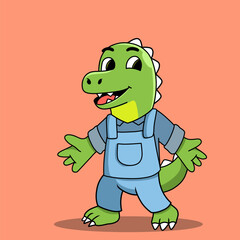 business dinosaur cartoon illustration. cute animals