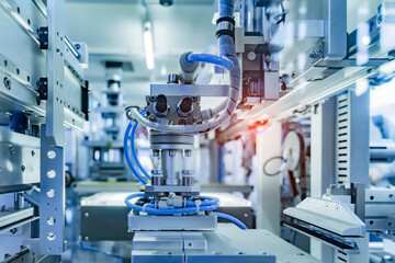 automatic pneumatic piston unit on industrial machine,automation compressed air factory production