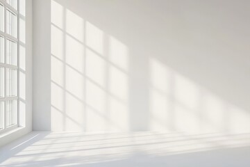 Fototapeta premium A minimalist white background in a photography studio, providing a versatile and timeless setting for any subject.