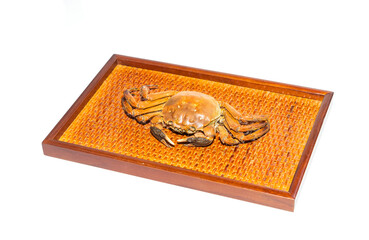 hairy crabs isolated on white, chinese cuisine, autumn winter delicacy