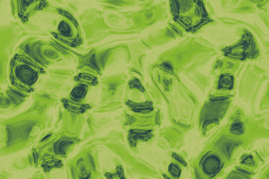 Abstract green and black swirl pattern with a fluid, marbled texture effect.