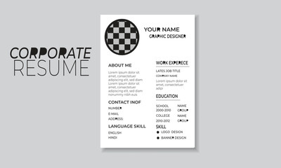 corporate clean modern resume  design and cover letter layout vector template for business job application 