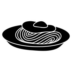 noodle with egg icon glyph