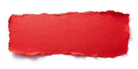 Realistic red torn open paper with copy space for message or design