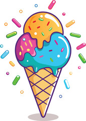ice cream vector set clipart design