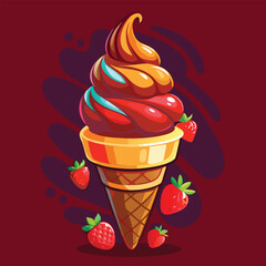 ice cream vector set clipart design