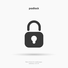 3D padlock, lock or locked icon for social media, mobile application, password, UI template. website