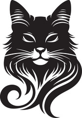 Cat silhouette vector illustration with white background
