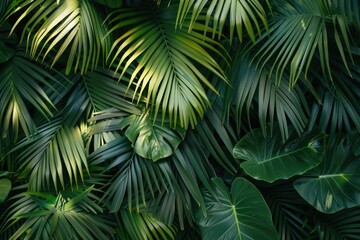 A detailed view of a collection of green leaves
