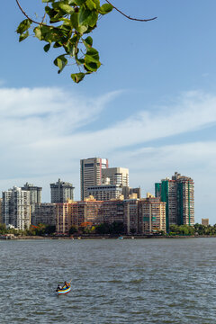 Mumbai skyline view from Marine Drive in Mumbai, India