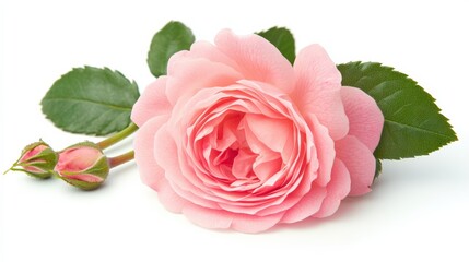 Single Pink Rose: Beautiful Flower Bud for Celebration Card Design