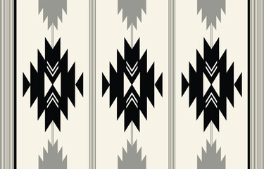 Ethnic tribal Aztec black and white background. Seamless tribal pattern, folk embroidery, tradition geometric Aztec ornament. Traditional design for fabric, textile, print, rug, paper