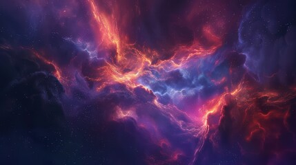 Fototapeta premium Abstract cosmic background featuring a colorful nebula and stars