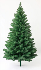 Fototapeta premium Realistic Artificial PVC Christmas Tree Isolated on White Background
