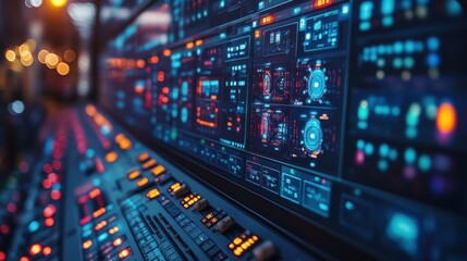 Fototapeta premium system supervisory control and data acquisition technology concept scada