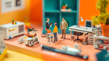 Naklejka premium miniature business poster