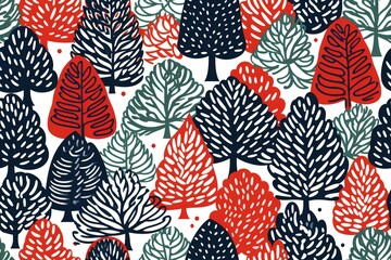 Christmas Seamless Pattern. Coniferous branches, cones, red artificial berries, thuja branches. Pattern for wrapping paper, greeting cards, invitations, fabric, prints.