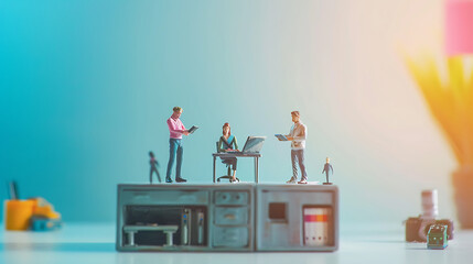 Naklejka premium miniature business poster