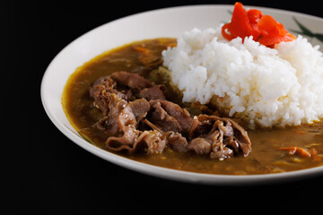 beef curry japanese food japanese food isolate in black background