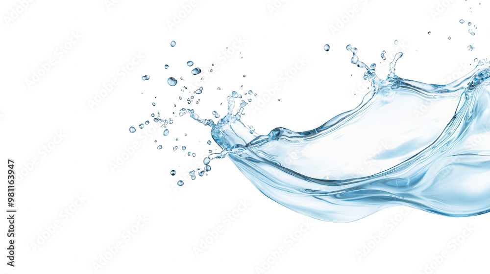 Poster vibrant splash of clear water, capturing the essence of freshness and motion, perfect for demonstrat
