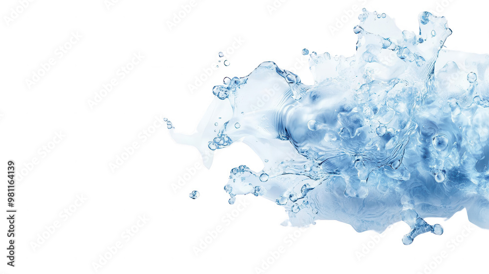 Poster a beautiful splash of clear water, showcasing dynamic movement and vibrant texture. perfect for back