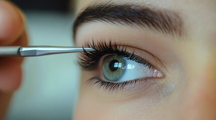 Use tweezers to apply false eyelashes or individual lash extensions for perfect placement