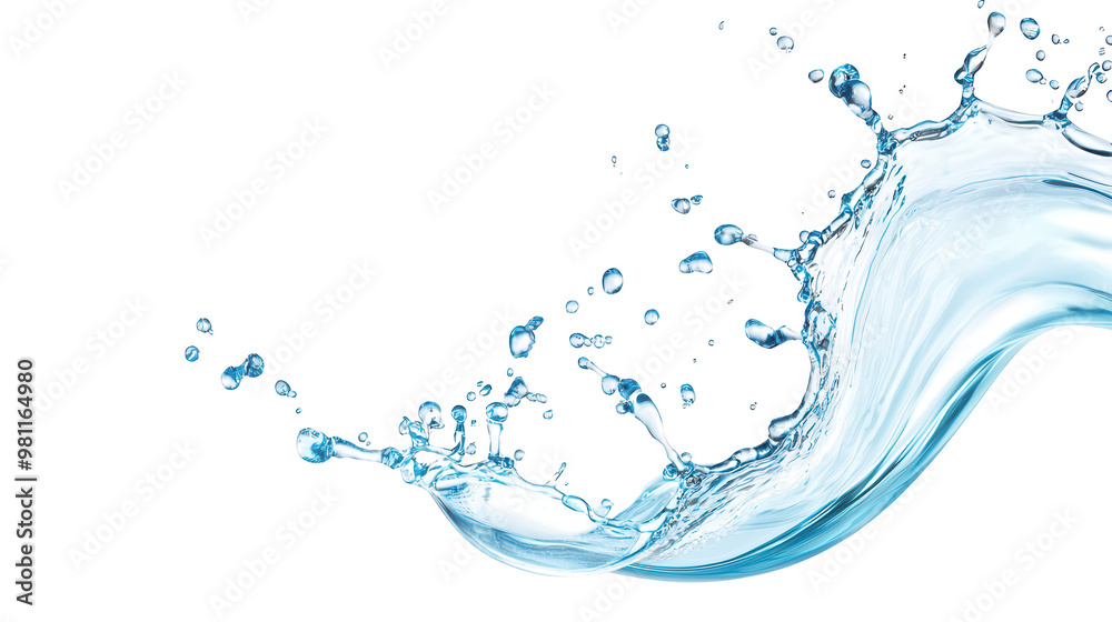 Aufkleber A dynamic splash of clear water on a transparent background, showcasing natural movement and fluid elegance.