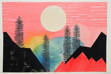 Christmas art painting plant.