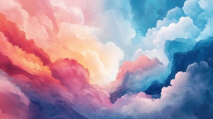 Fototapeta premium Colorful Abstract Clouds in a Vibrant Sky