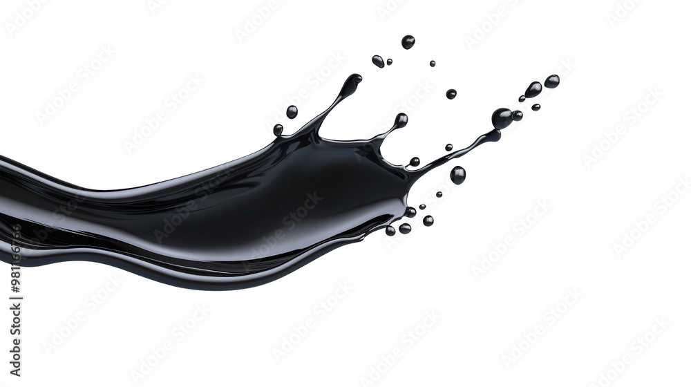 Poster a stunning splash of black liquid creates an artistic and dynamic visual, perfect for modern design 